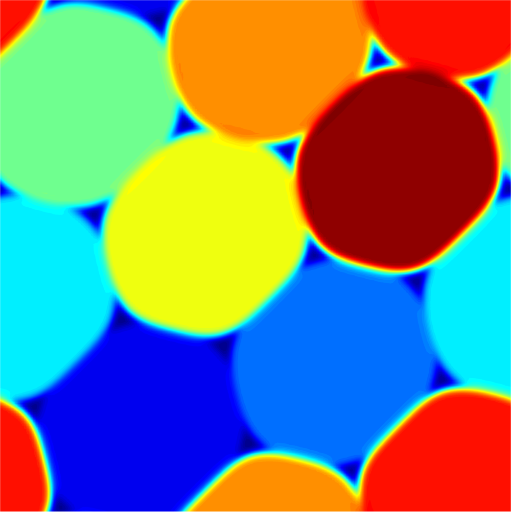 Periodic optimal Cheeger cluster with eight cells