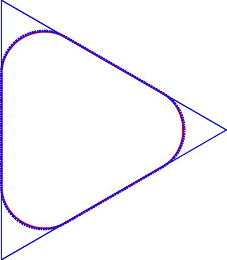 Cheeger set in an equilateral triangle