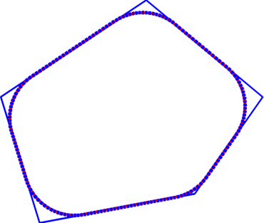 Numerically computed Cheeger set in a general convex domain