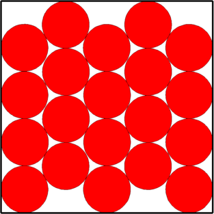 Optimized packing of 20 circles in a square