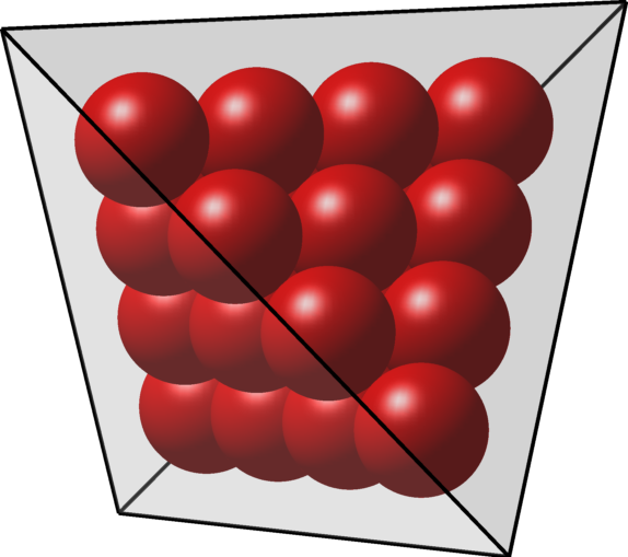 Optimized packing of 20 spheres in a tetrahedron