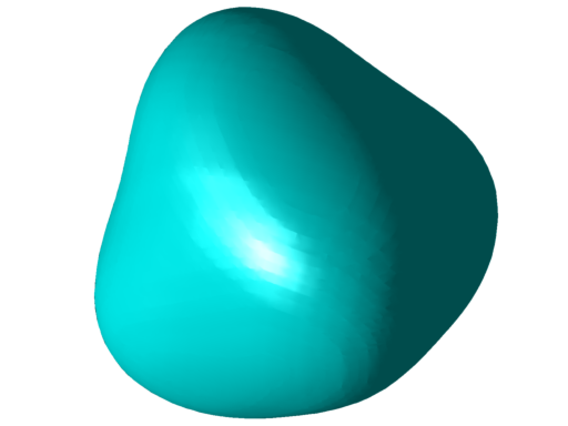 Three-dimensional optimizer for the tenth eigenvalue under perimeter constraint