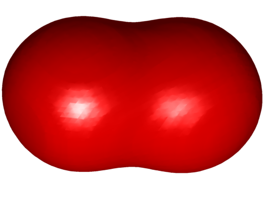 Three-dimensional optimizer for the second eigenvalue under perimeter constraint