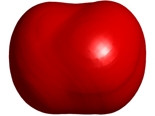 Three-dimensional optimizer for the seventh eigenvalue under perimeter constraint