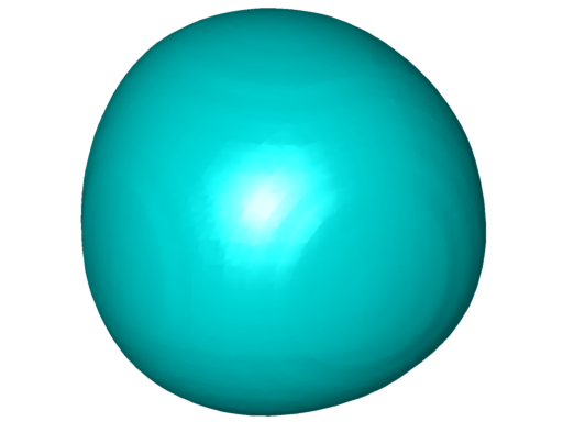 Three-dimensional optimizer for the ninth eigenvalue under perimeter constraint